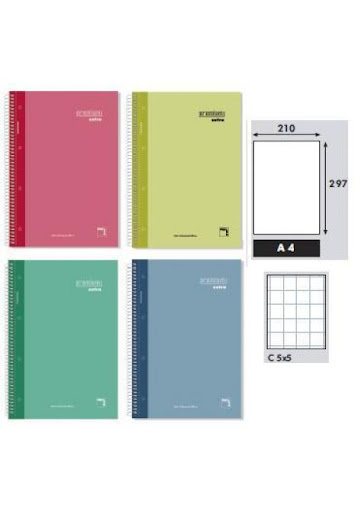 Registre avec Spiral A4 240Pages 90 Grs