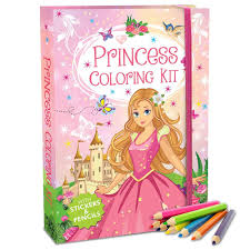 Princess Coloring Kit with Stickers and Pencils