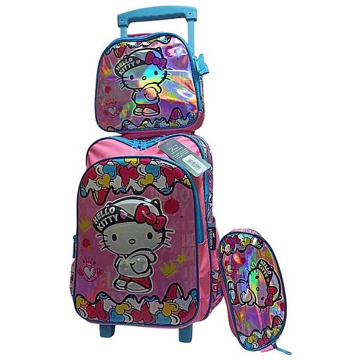 CARTABLE A ROULETTE 16&quot; 3 PIECES JASMINESTAR HELLO KITTY