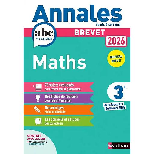ANNALES BREVET: Mathématiques 3e