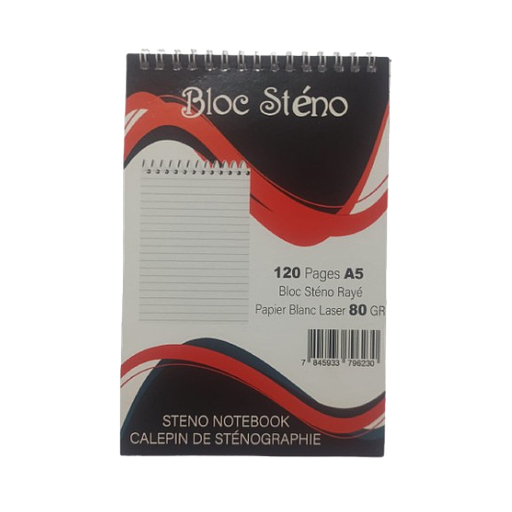 Bloc Steno 14.8*21Cm 120 Pages 80Grs Raye