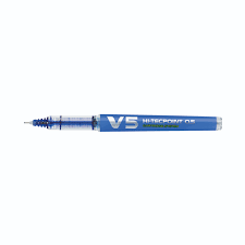 STYLO ROLLER PILOT HI-TECPOINT V5 RECHARGEABLE EXTRA FIN BLEU