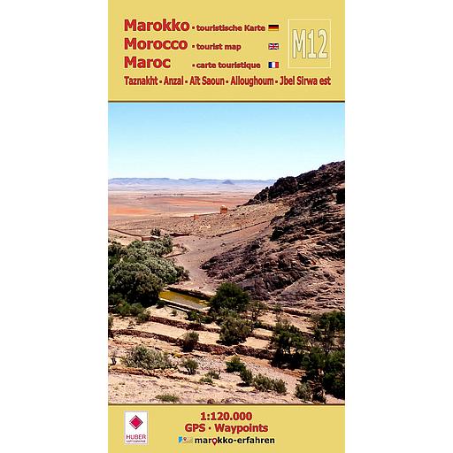 Carte Touristique M12: Taznakht - Anzal - Aït Saoun - Alloughoum - Jbel Sirwa Est