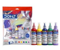 Kit de couleurs acryliques fluides vibrantes DOMS