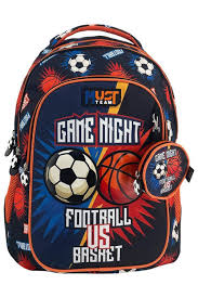 Sac à dos scolaire Must Team – 3 compartiments Football vs Basketball