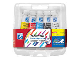 Peinture gouache Lefranc & Bourgeois  - 5 tubes 
