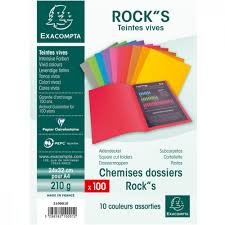 [210001E] Lot de 100 Chemises Bahia Exacompta Couleur Assorties
