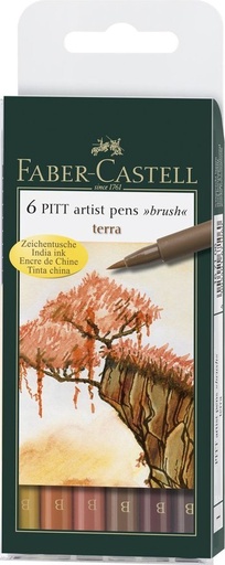 [167106] Pochettes 6 Feutres Pitt artist terra