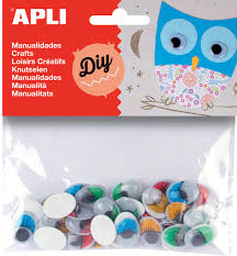 [13059] Sachet de 40 Yeux Mobiles Avales Adhesives D/S Couleur Kids