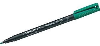 Marqueur permanent Staedtler Lumocolor  - Vert - Pointe fine - Unité