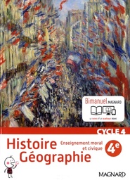 Histoire géographie, enseignement moral et civique EMC 4ème - ed 2016