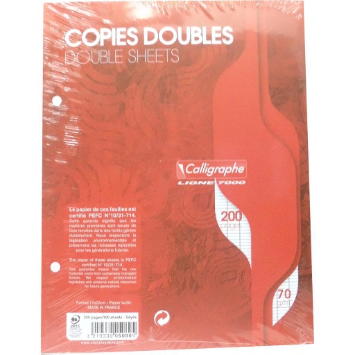 Copies Doubles Séyès Calligraphe 17 x 22 200p 70G