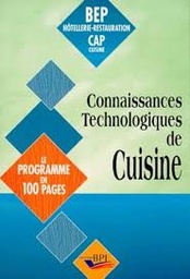 Connaissances technologiques de cuisine - Cahier d'exercices