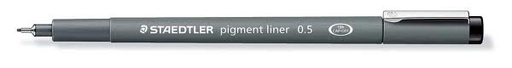 Stylos-feutres Staedtler Pigment liner  - Noir - Unité - 0,5