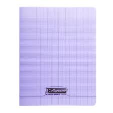 [18107] Cahier Piqué Calligraphe 17*22 48P 90G Mauve