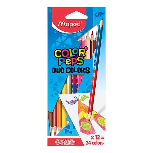 Crayons de Couleur Duo Color'peps  Double Pointe 12 Crayons