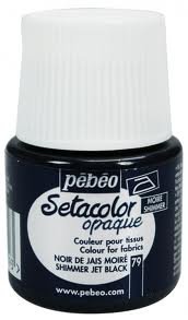 Peinture pour tissus Pébéo Setacolor  - 45ml - Noir de jais moiré