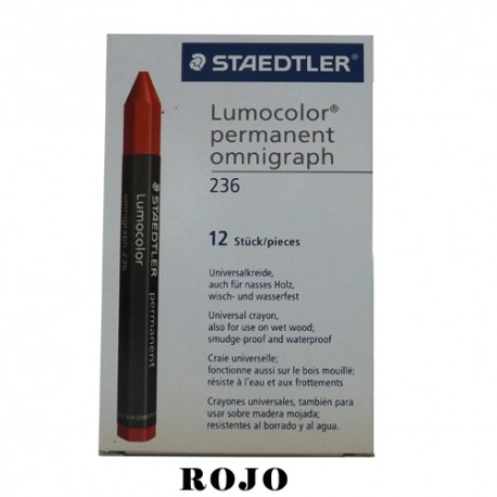 Craie Universell Lumocolor  - Rouge - 12 crayons