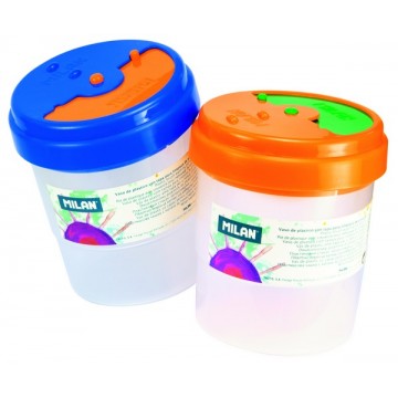 Pot de nettoyage pour pinceaux avec couvercle
