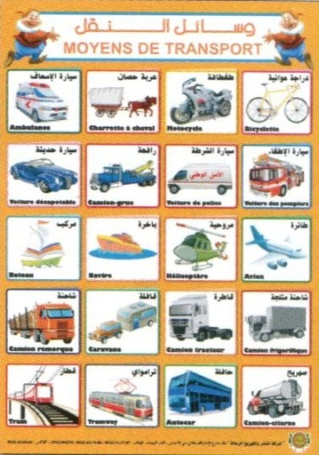 Poster éducatif Moyens de Transport - صويرات وسائل النقل