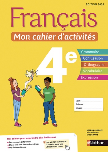 [NAT171294] Français 4e Mon cahier d'activités - 2018