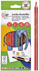 10 Crayons de Couleur Jumbo  - Forme Triangle GRAS
