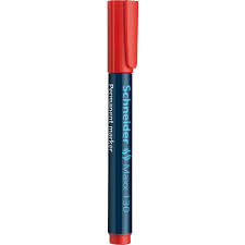 Marqueur permanent Schneider - Rouge - Pointe ronde - Unité