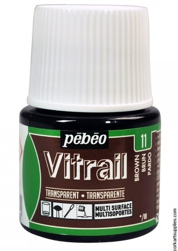 Peinture pour vitrail 45ml Brun