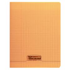 [18128] Cahier Piqué Séyès Polypro 17 x 22  96 P 90G Orange