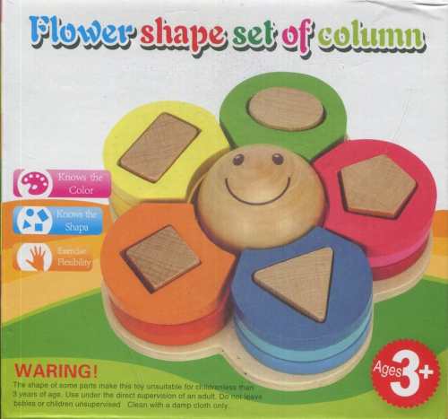 [Abc032] Fleurs forme ensemble de colonne jouets en bois Flower Shape Set Of Column