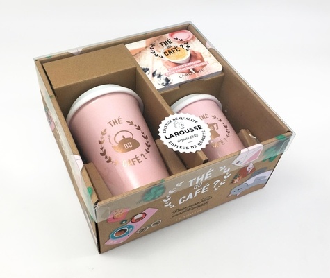 Coffret Thé ou café ?  - Avec 2 mugs en céramique avec des couvercles en silicone