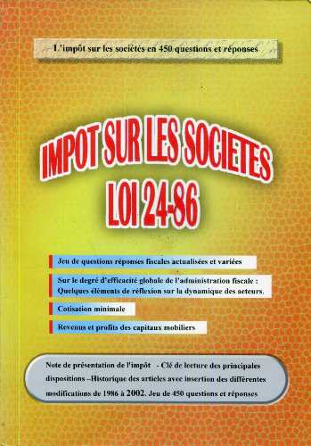 [9981166138] Impôt sur les sociétés - Loi24-86