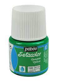 Peinture Setacolor opaque Pébéo 45 ml Vert Végétal