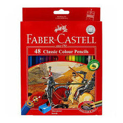 [115858] Crayons de Couleur Classic Longue 48 Crayons avec Taille Crayons
