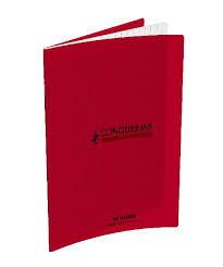 [100902094] Cahier Pique Séyès 96P Conquérant Polypro Rouge 90G 17*22