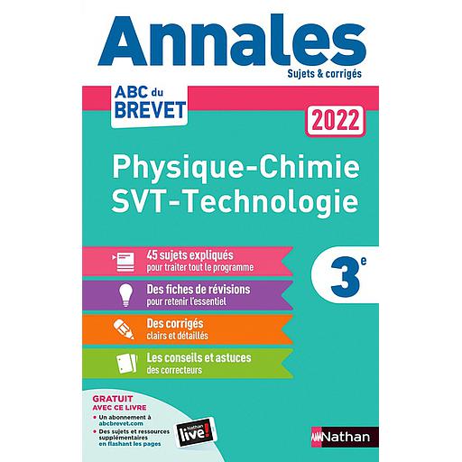 [NAT157268] Annales ABC du Brevet 2022 - Physique-Chimie - SVT - Technologie 3e