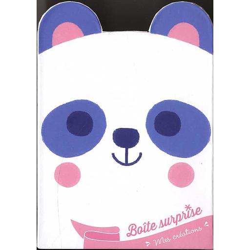 Ma boîte surprise Panda  - Avec 1 bracelet, 2 cartes à gratter en forme de panda, 2 cartes en strass, 1 bâtonnet, 50 strass, 1 planche de stickers et 4 feuilles d'origamis