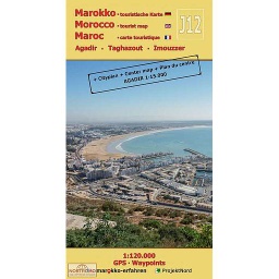 Maroc - Carte touristique J12 : Agadir - Taghazout - Imouzzer Français-Allemand