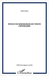 Pour une sociologie du texte littéraire