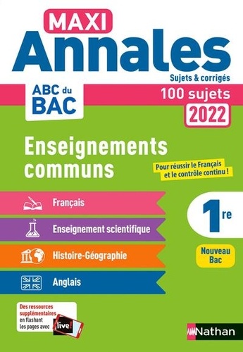 Enseignements communs 1re  - Sujets & corrigés