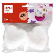 [18249] Sachet de 2 Coeurs en Polystyrène Diam 70MM