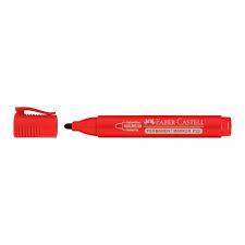 [254121] Marqueur Permanent Faber Castell Rouge Pointe Ronde