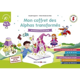 Mon coffret des Alphas transformés  - Je m'entraîne à lire avec plaisir. Contient : 1 livre, 1 jeu de 86 cartes, 1 cahier d'activités, 1 guide pédagogique, 1 poster, des histoires à écouter