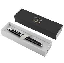 [1931658] Stylo roller, laque noire, Recharge noire pointe fine, Coffret cadeau