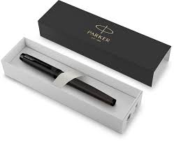 [1931651] Stylo plume, laque noire, plume moyenne, encre bleue, Coffret cadeau