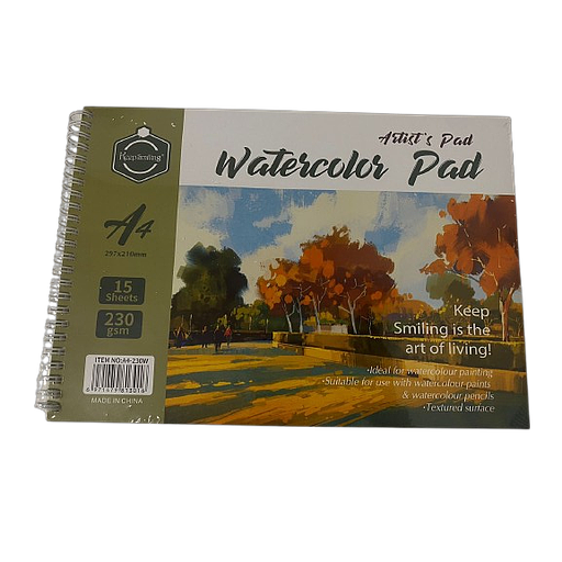 [A4-230W] Bloc Aquarelle 15 Feuilles 21x29.7 230G