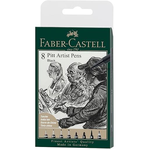 Feutres à encre de Chine Pitt Artist Pen, couleur 199, noir, XXS, S, F, M, B, C, 1.5, Fude hard, étui 8 pièces