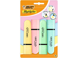 Surligneur Pastel - Blister de 4 BIC