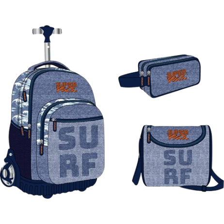 [241004] Cartable Trolley Surf 3 Pièces