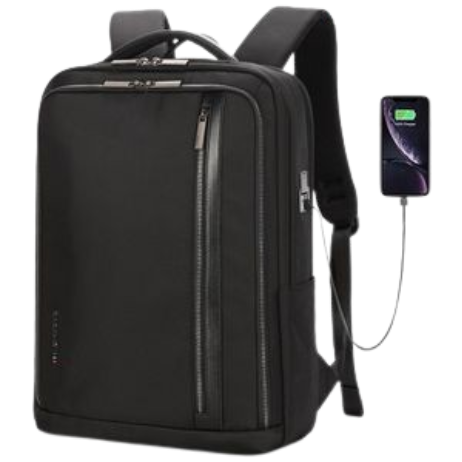 [SNX6093] Sac à dos léger pour ordinateur portable avec port USB - multi-usage Noir